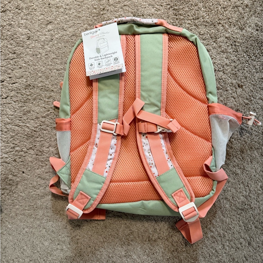 Bentgo Kids Backpack - Mint Green and Coral - Picture 4 of 7